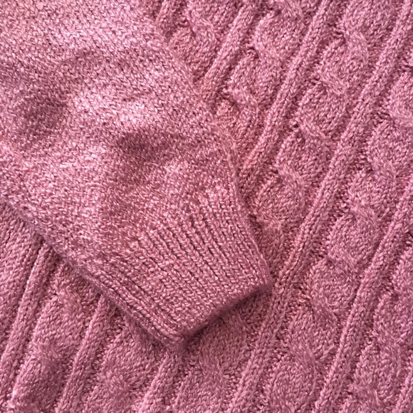 Karen Scott Womens Diamond Cable Knit Sweater Pink Size Medium